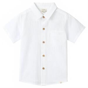 NEW ME & HENRY boys newport woven shirt in white seersucker